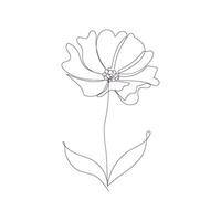 Abstract floral background. Flowers in the style of line art, one continuous line. Hand drawing. Minimalist style for your design, stories, print, etc vector