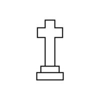 Gravestone icon . Grave illustration sign. Tombstone symbol. Rip logo. vector