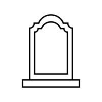 Gravestone icon . Grave illustration sign. Tombstone symbol. Rip logo. vector