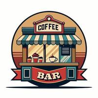 Logo Vintage Coffee shop flat ilustraion emblem design for your logo community vector