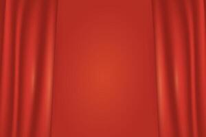 textura de seda, satín, pañería tela en lujoso antecedentes. cortina, cortina material rojo naranja tendencia color. vector