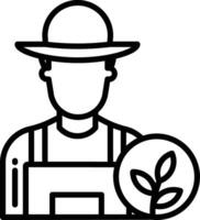 Farmer man outline illustration vector