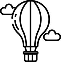 Hot air baloon outline illustration vector