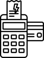 Electric bill payment outline illustration vector