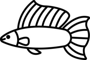 Yucatan Molly Fish outline illustration vector