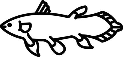 ilustración de contorno de pescado vector