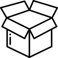 Open box outline illustration vector