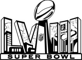 Black logo of the Super Bowl LVIII. Super Bowl 58 vector