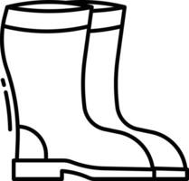 Rubber boots outline illustration vector