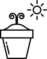plant growing outline illustration vector