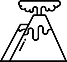volcano mountain outline illustration vector