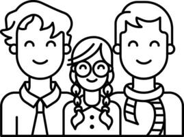 Family outline illustration vector