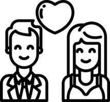 Couple outline illustration vector