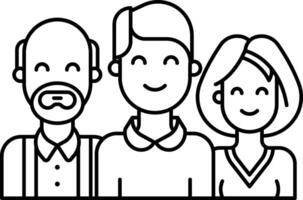 Family outline illustration vector