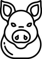 Pig outline illustration vector