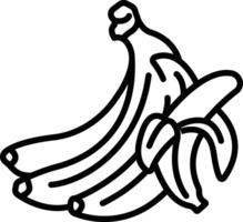 Open Banana outline illustration vector