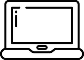 laptop screen football outline illustration vector