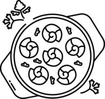 Escargots de Bourgogne outline illustration vector