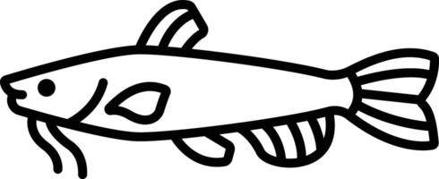 Catfish outline illustration vector