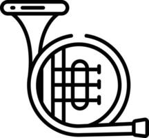 French horn outline illustration vector