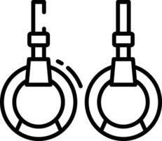 Gymnastic Rings outline illustration vector