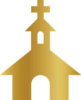 golden church gold cross icon gold church vector