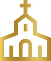 golden church gold cross icon gold church vector