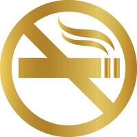 no smoking sign, golden dont smoke icon vector