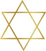 dorado estrella de David, estrella de david judaísmo, oro hexágono, ángulo, pintado, oro vector