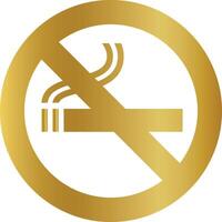 No de fumar firmar, dorado no fumar icono vector