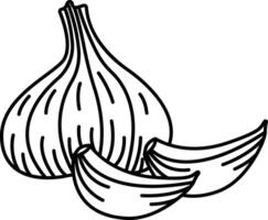 Garlic outline illustration vector