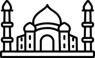Taj Mahal contorno ilustración vector