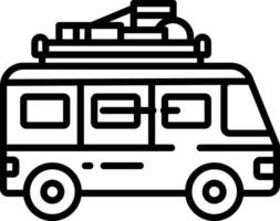 Travel Van outline illustration vector