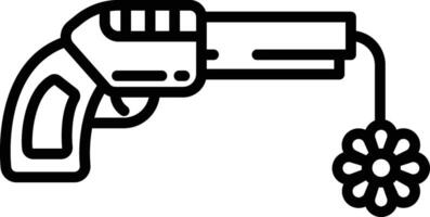 Gun flower outline illustration vector