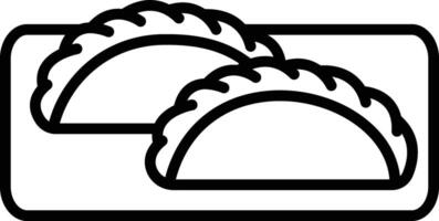 Calzone dish outline illustration vector