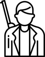 Hunting Man outline illustration vector