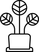 onda peperomia planta contorno ilustración vector