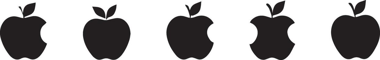 set of apples icon vector