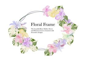 ornamental decorative flower frame banner on white background vector