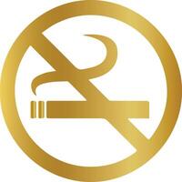 no smoking sign, golden dont smoke icon vector