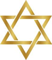 dorado estrella de David, estrella de david judaísmo, oro hexágono, ángulo, pintado, oro vector