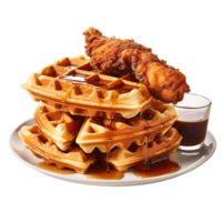 Chicken and Waffles against transparent background png