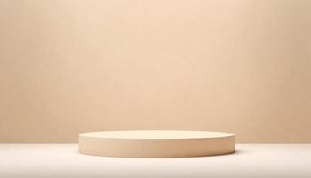 beige podium modern pedestal product stand on beige background photo