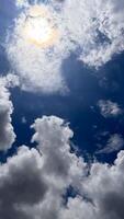 Magnificent beautiful form of cumulonimbus clouds blue sky cloud gradient light white background. Beauty clear cloudy in sunshine calm bright air background photo