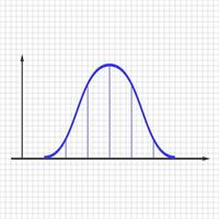 Normal or Gaussian distribution graph. Bell shaped curve. Probability theory mathematical function. Statistics or logistic data template isolated on white background. vector