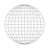 Wire globe icon. Earth planet sphere sign isolated on white background. Symbol of global social problems, people gathering, travelling, all around world delivery. vector