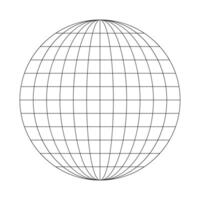 Wire globe icon. Earth planet sphere sign isolated on white background. Symbol of global social problems, people gathering, travelling, all around world delivery. vector