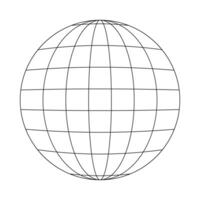 globo icono. tierra planeta esfera signo. símbolo de global social problemas, personas conectando, de viaje, todas alrededor mundo entrega. vector