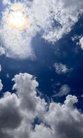 Magnificent beautiful form of cumulonimbus clouds blue sky cloud gradient light white background. Beauty clear cloudy in sunshine calm bright air background photo