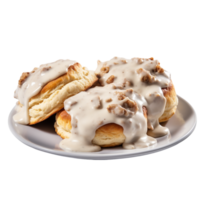 Biscuits and Gravy against transparent background png